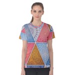 Texture With Triangles Women s Cotton T-Shirt