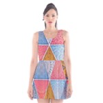 Texture With Triangles Scoop Neck Skater Dress