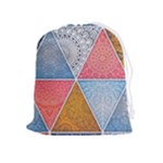 Texture With Triangles Drawstring Pouch (XL)
