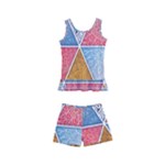Texture With Triangles Kids  Boyleg Swimsuit