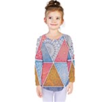 Texture With Triangles Kids  Long Sleeve T-Shirt