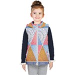 Texture With Triangles Kids  Hooded Puffer Vest