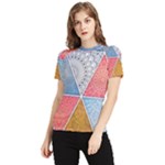 Texture With Triangles Women s Short Sleeve Rash Guard