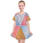 Texture With Triangles Kids  Smock Dress