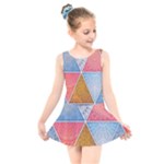 Texture With Triangles Kids  Skater Dress Swimsuit