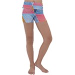 Texture With Triangles Kids  Lightweight Velour Yoga Shorts