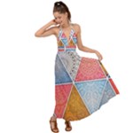 Texture With Triangles Backless Maxi Beach Dress