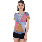Texture With Triangles Back Cut Out Sport T-Shirt