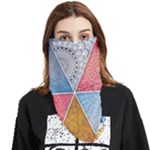 Texture With Triangles Face Covering Bandana (Triangle)