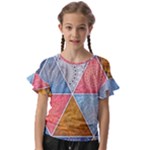 Texture With Triangles Kids  Cut Out Flutter Sleeves