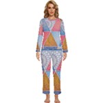 Texture With Triangles Womens  Long Sleeve Lightweight Pajamas Set
