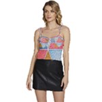 Texture With Triangles Flowy Camisole Tie Up Top