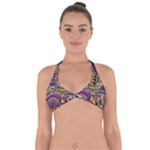 Violet Paisley Background, Paisley Patterns, Floral Patterns Halter Neck Bikini Top
