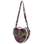 Violet Paisley Background, Paisley Patterns, Floral Patterns Heart Shoulder Bag