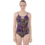 Violet Paisley Background, Paisley Patterns, Floral Patterns Cut Out Top Tankini Set
