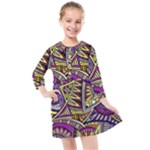 Violet Paisley Background, Paisley Patterns, Floral Patterns Kids  Quarter Sleeve Shirt Dress