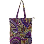 Violet Paisley Background, Paisley Patterns, Floral Patterns Double Zip Up Tote Bag