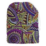 Violet Paisley Background, Paisley Patterns, Floral Patterns Drawstring Pouch (3XL)