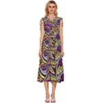 Violet Paisley Background, Paisley Patterns, Floral Patterns V-Neck Drawstring Shoulder Sleeveless Maxi Dress