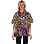 Violet Paisley Background, Paisley Patterns, Floral Patterns Women s Batwing Button Up Shirt