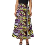 Violet Paisley Background, Paisley Patterns, Floral Patterns Tiered Ruffle Maxi Skirt