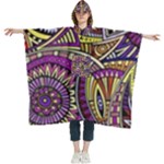 Violet Paisley Background, Paisley Patterns, Floral Patterns Women s Hooded Rain Ponchos
