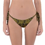 Yellow Floral Pattern Floral Greek Ornaments Reversible Bikini Bottoms