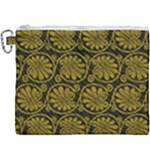 Yellow Floral Pattern Floral Greek Ornaments Canvas Cosmetic Bag (XXXL)