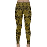 Yellow Floral Pattern Floral Greek Ornaments Lightweight Velour Classic Yoga Leggings