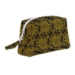 Yellow Floral Pattern Floral Greek Ornaments Wristlet Pouch Bag (Medium)