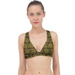 Yellow Floral Pattern Floral Greek Ornaments Classic Banded Bikini Top