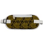 Yellow Floral Pattern Floral Greek Ornaments Rounded Waist Pouch