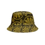 Yellow Floral Pattern Floral Greek Ornaments Inside Out Bucket Hat (Kids)