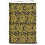 Yellow Floral Pattern Floral Greek Ornaments 8  x 10  Hardcover Notebook