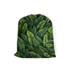 Green leaves Drawstring Pouch (Large)