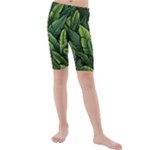 Green leaves Kids  Mid Length Swim Shorts