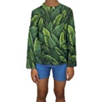 Green leaves Kids  Long Sleeve Swimwear