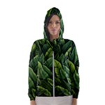 Green leaves Women s Hooded Windbreaker