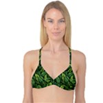 Green leaves Reversible Tri Bikini Top
