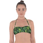Green leaves Tie Back Bikini Top