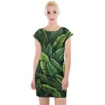 Green leaves Cap Sleeve Bodycon Dress