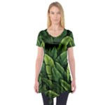 Green leaves Short Sleeve Tunic 