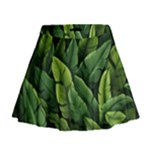 Green leaves Mini Flare Skirt