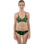 Green leaves Wrap Around Bikini Set