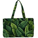 Green leaves Canvas Work Bag