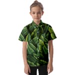 Green leaves Kids  Short Sleeve Shirt