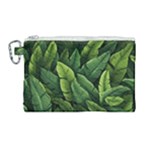 Green leaves Canvas Cosmetic Bag (Large)