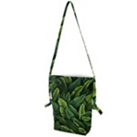 Green leaves Folding Shoulder Bag