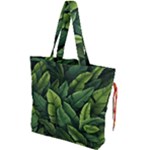 Green leaves Drawstring Tote Bag