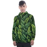 Green leaves Men s Front Pocket Pullover Windbreaker